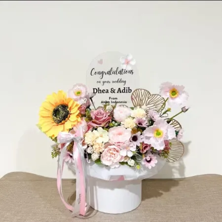 Bloom Box Akrilik Ucapan Wedding Empat Lawang