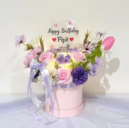 Bloom Box Akrilik Ucapan Ulang Tahun Empat Lawang
